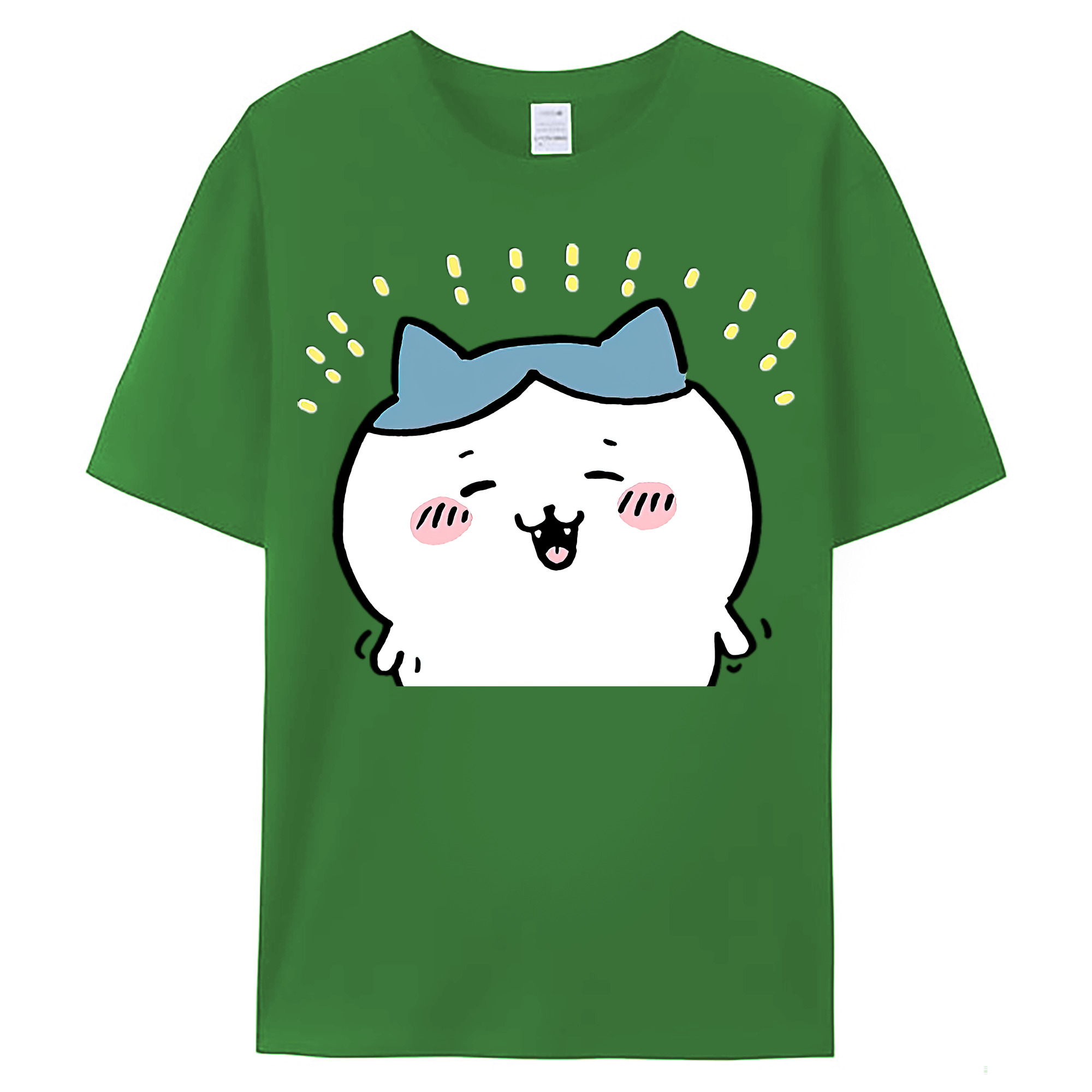 （画像用） ちいかわ ハチワレ Chii-kawa hachiware レディースカジュアルプリントTシャツ（綿100％）